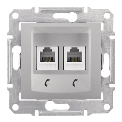 Розетка телефонная двойная 2xRJ11 Schneider Electric Sedna Алюминий (в сборе) 
