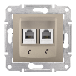 Розетка телефонная двойная 2xRJ11 Schneider Electric Sedna Титан (в сборе) 