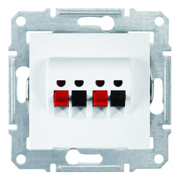 Розетка аккустическая двойная Schneider Electric Sedna Белый (в сборе) 