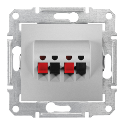 Розетка аккустическая двойная Schneider Electric Sedna Алюминий (в сборе) 