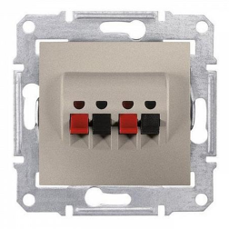 Розетка аккустическая двойная Schneider Electric Sedna Титан (в сборе) 