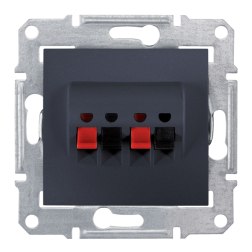 Розетка аккустическая двойная Schneider Electric Sedna Графит (в сборе) 