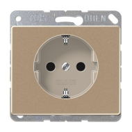 Розетка с заземлением, винтовые клеммы Jung SL500 Золото-бронза (в сборе) 
