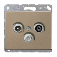 Розетка TV / SAT проходная Jung SL500 Золото-бронза (в сборе) 