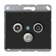 Розетка TV / SAT проходная Jung SL500 Черный (в сборе) 