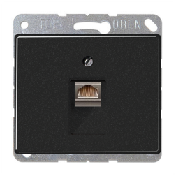 Розетка компьютерная 1xRJ45 UTP 6 категории Jung SL500 Черный (в сборе) 