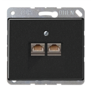 Розетка телефонная двойная 2xRJ11 Jung SL500 Черный (в сборе) 