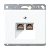 Розетка телефонная двойная 2xRJ11 Jung SL500 Белый (в сборе) 