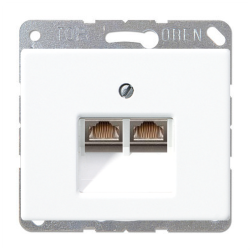Розетка компьютерная двойная 2xRJ45 UTP 6 категории Jung SL500 Белый (в сборе) 