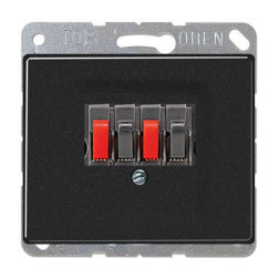 Розетка аккустическая двойная Jung SL500 Черный (в сборе) 