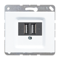Розетка USB для зарядки устройств Jung SL500 Белый (в сборе) 