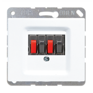 Розетка аккустическая двойная Jung SL500 Белый (в сборе) 