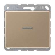 Выключатель одноклавишный с подсветкой Jung SL500 Золото-бронза (в сборе) 