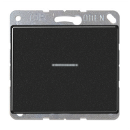 Выключатель одноклавишный с подсветкой Jung SL500 Черный (в сборе) 