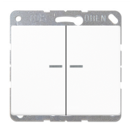 Выключатель двухклавишный с подсветкой Jung SL500 Белый (в сборе) 