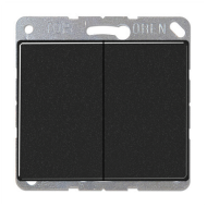 Выключатель двухклавишный Jung SL500 Черный (в сборе) 