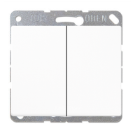 Выключатель двухклавишный Jung SL500 Белый (в сборе) 