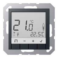 Терморегулятор электронный Jung A Creation Матовый антрацит (в сборе) 