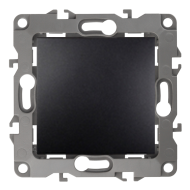 Переключатель одноклавишный (проходной) Эра 12N Антрацит (в сборе) 