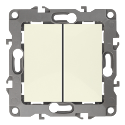 Выключатель двухклавишный Эра 12N Слоновая кость (в сборе) 