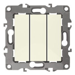 Выключатель трехклавишный Эра 12N Слоновая кость (в сборе) 