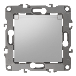 Розетка IP44 с заземлением и с крышкой Эра 12N Алюминий (в сборе) 