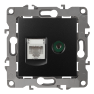 Розетка TV / RJ45 UTP 5e Эра 12N Антрацит (в сборе) 