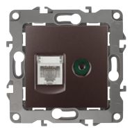 Розетка TV / RJ45 UTP 5e Эра 12N Бронза (в сборе) 