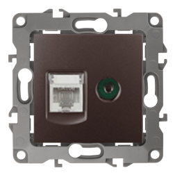 Розетка TV / RJ45 UTP 5e Эра 12N Бронза (в сборе) 