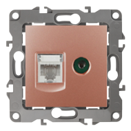 Розетка TV / RJ45 UTP 5e Эра 12N Медь (в сборе) 