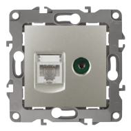 Розетка TV / RJ45 UTP 5e Эра 12N Перламутровый (в сборе) 