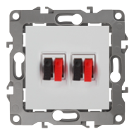 Розетка аккустическая двойная Эра 12N Белый (в сборе) 