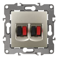 Розетка аккустическая двойная Эра 12N Шампань (в сборе) 