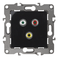 Розетка аудио / видео RCA Эра 12N Черный (в сборе) 