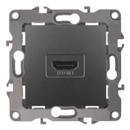 Розетка HDMI Эра 12N Графит (в сборе) 