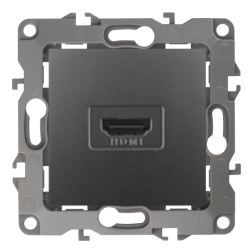 Розетка HDMI Эра 12N Графит (в сборе) 
