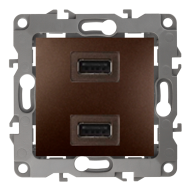 Розетка USB для зарядки устройств Эра 12N Бронза (в сборе) 