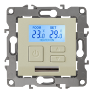 Терморегулятор для теплого пола с внешним датчиком Эра 12N Слоновая кость (в сборе) 