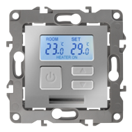 Терморегулятор для теплого пола с внешним датчиком Эра 12N Алюминий (в сборе) 