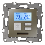 Терморегулятор для теплого пола с внешним датчиком Эра 12N Шампань (в сборе) 