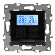 Терморегулятор для теплого пола с внешним датчиком Эра 12N Черный (в сборе) 