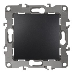 Переключатель одноклавишный (проходной) Эра Elegance Антрацит (в сборе) 