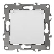 Розетка с заземлением и с крышкой Эра Elegance Белый (в сборе) 