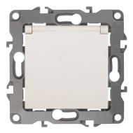 Розетка с заземлением и с крышкой Эра Elegance Слоновая кость (в сборе) 