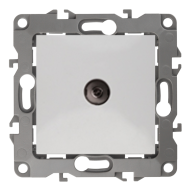 Розетка TV простая Эра Elegance Белый (в сборе) 