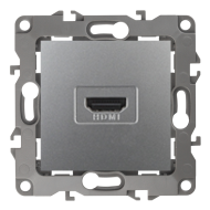 Розетка HDMI Эра Elegance Алюминий (в сборе) 