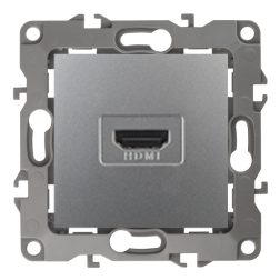 Розетка HDMI Эра Elegance Алюминий (в сборе) 