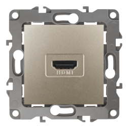 Розетка HDMI Эра Elegance Шампань (в сборе) 