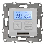 Терморегулятор для теплого пола с внешним датчиком Эра Elegance Белый (в сборе) 