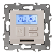 Терморегулятор для теплого пола с внешним датчиком Эра Elegance Слоновая кость (в сборе) 
